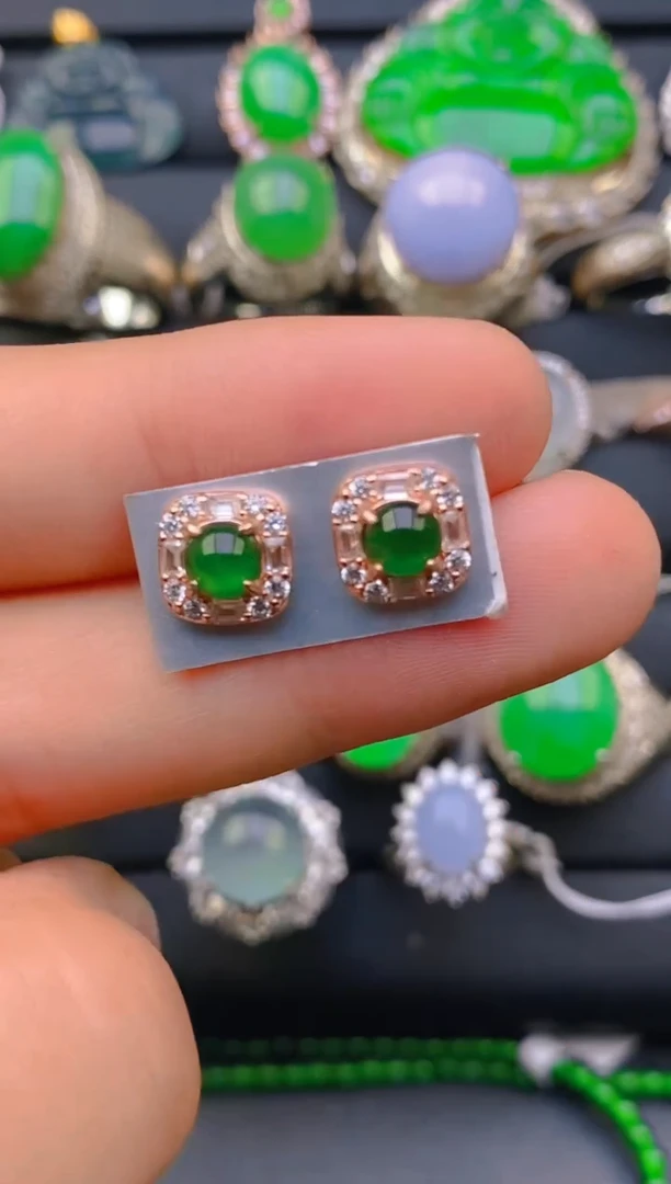 【闪购商品】翡翠戒指银S925镶嵌天然A货翡翠1