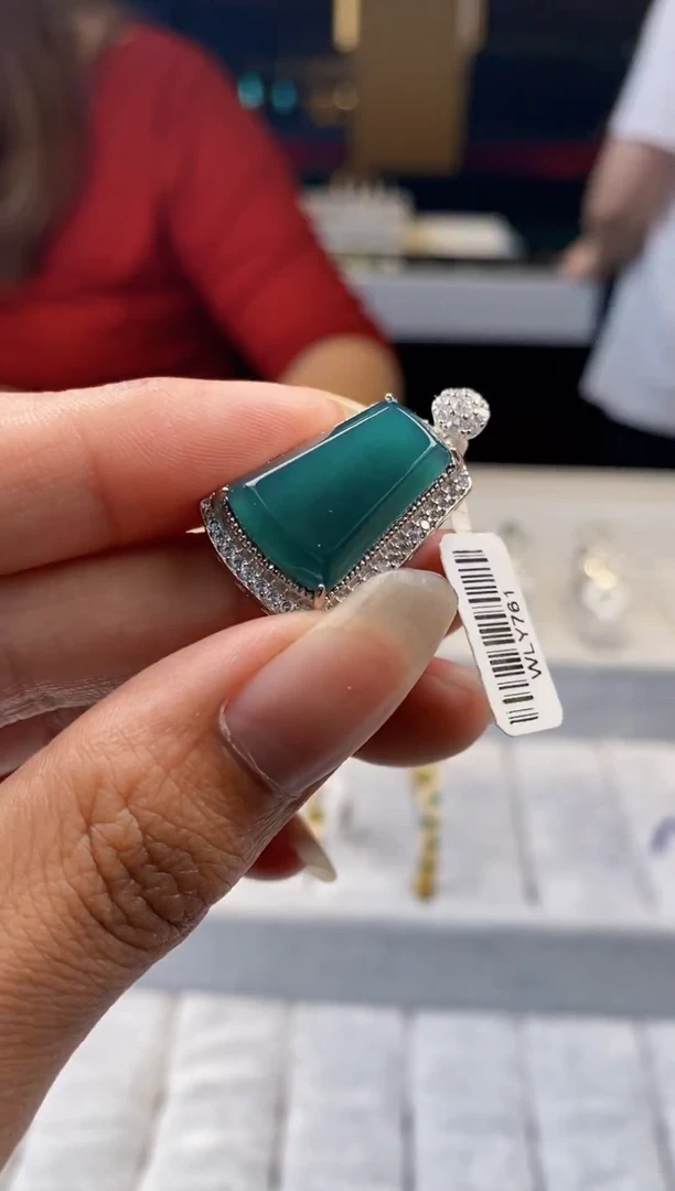 翡翠银S925镶嵌颈饰天然翡翠拍一发一多样性发货