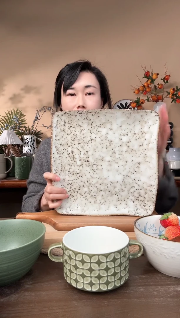 【闪购商品】瓷片11英寸异形窑变麻点大盘微瑕