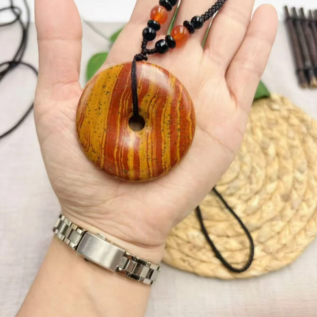 高货  小号 泗水砭石扣装饰摆件（素扣）