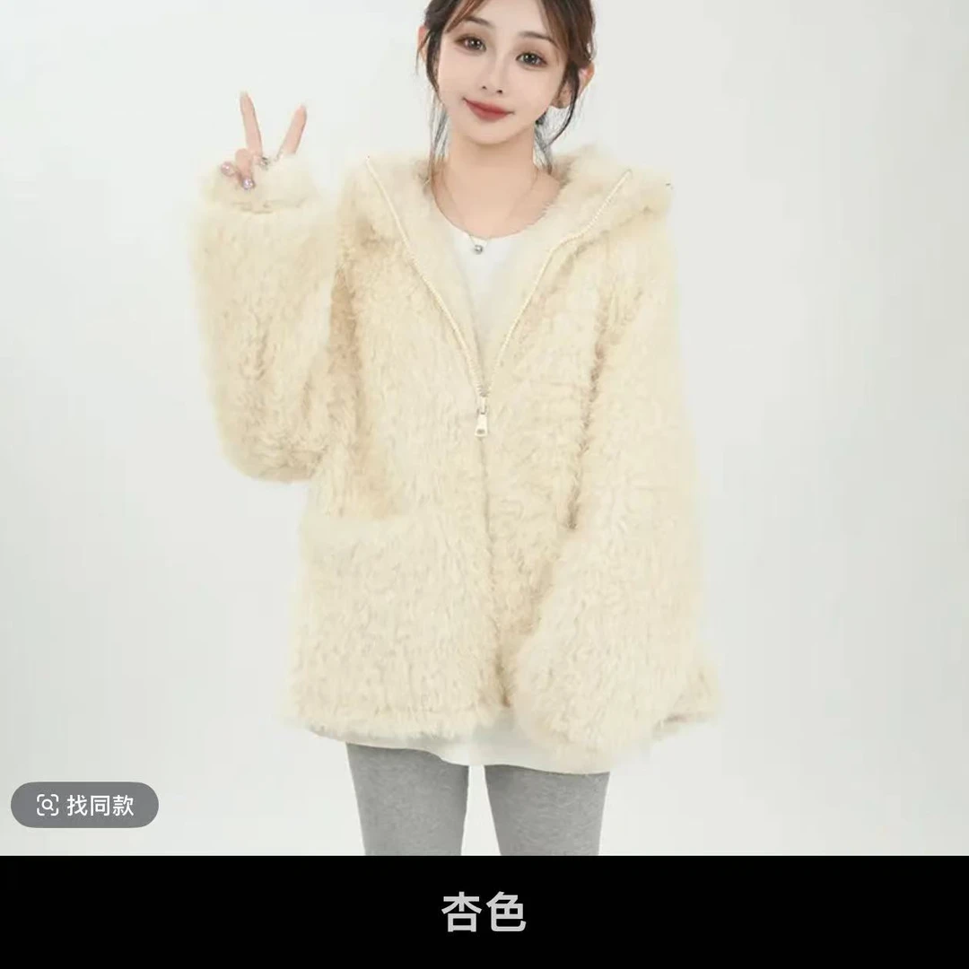 2025年秋冬新款女短款连帽时尚百搭宽松外套