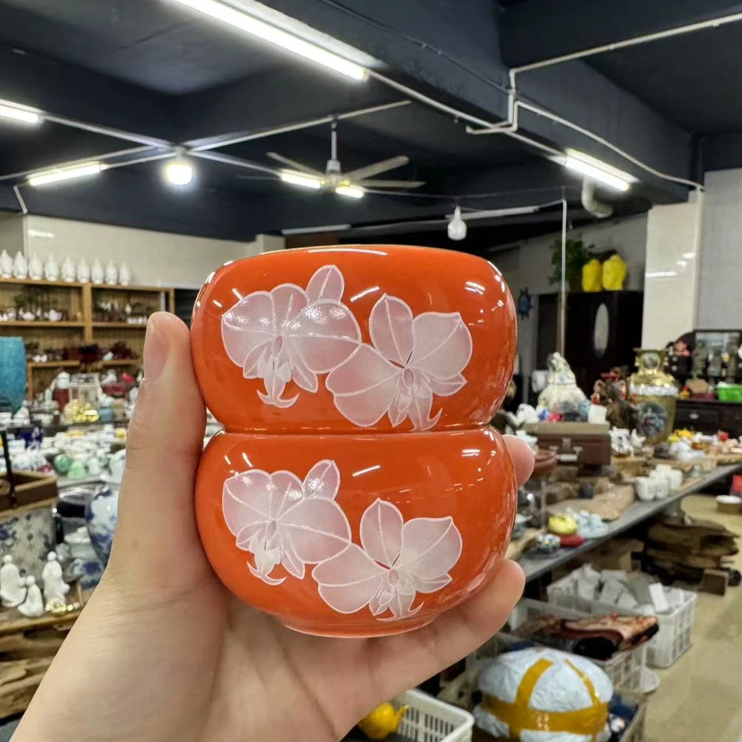 日式回流粉花禅定杯2个