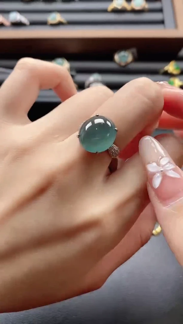 【闪购商品】翡翠戒指银S925镶嵌51151