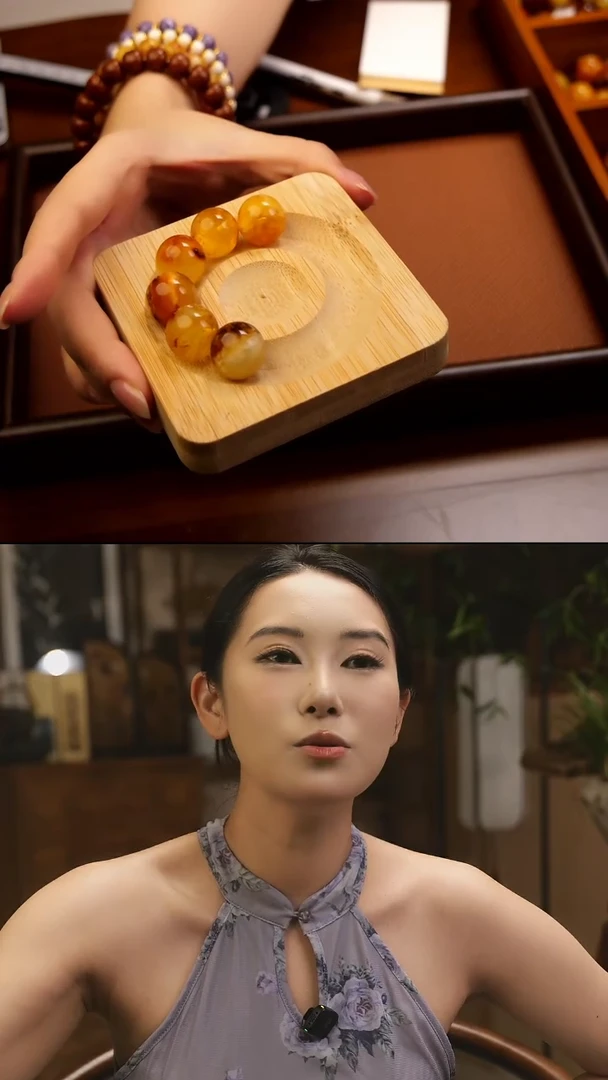 蜜蜡未镶嵌珠宝奇石18沁色圆珠16mm多样性发其一