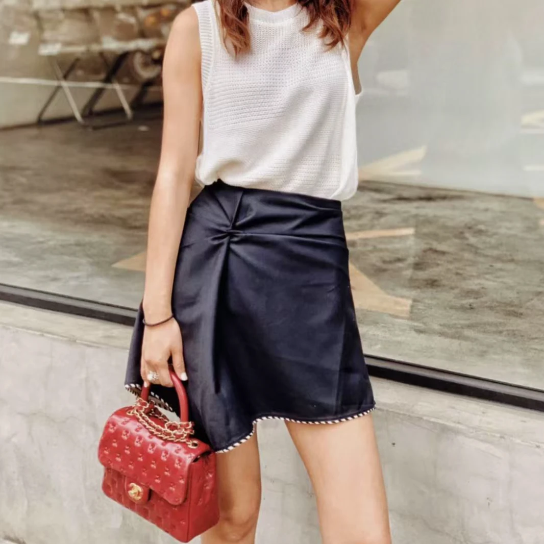 95新 Chanel/香奈儿 红金十字刺绣coohandle单肩