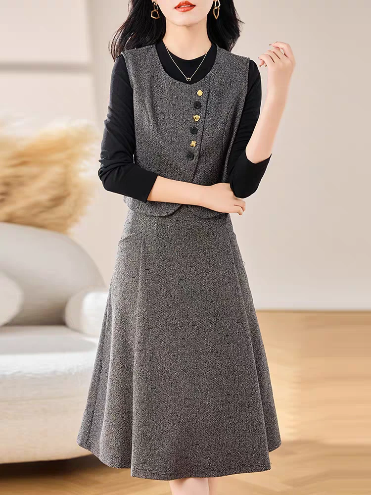 A1369小香风女装裙子时尚套装裙女士轻熟风秋冬减龄气质两件套