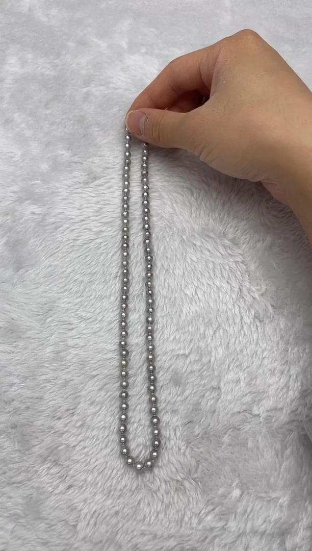 项链银S925镶嵌海水珍珠AK真多麻5-5.5mm