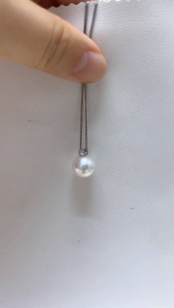 淡水珍珠18K金镶嵌吊坠(不含链)@**英11-12白王妃吊坠