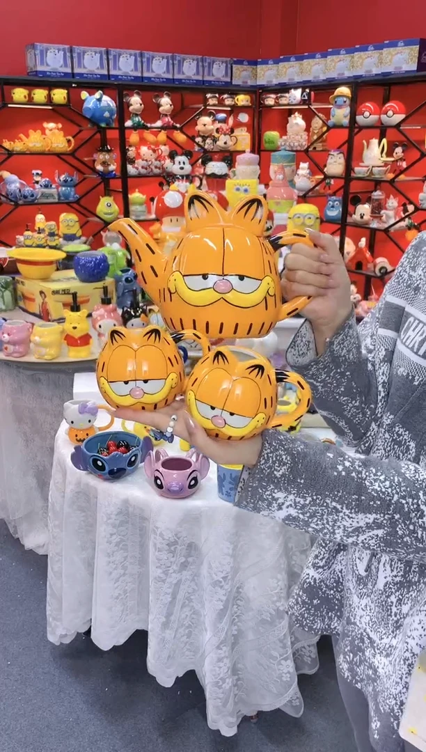 【闪购商品】.@@加菲猫陶瓷一壶二杯