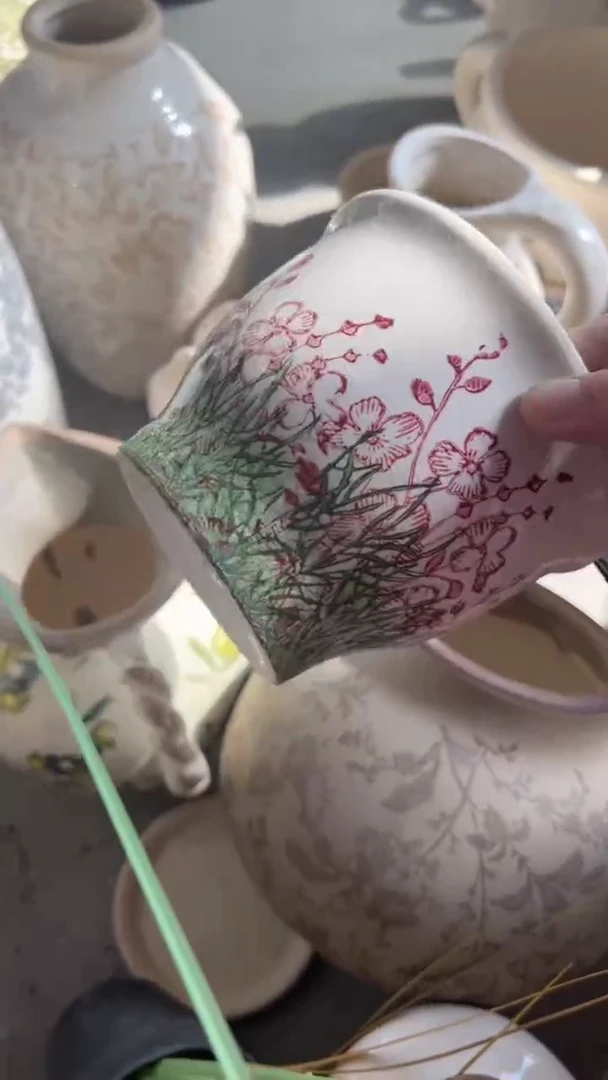 【闪购商品】陶瓷花盆高10.5cm内口11.5cm