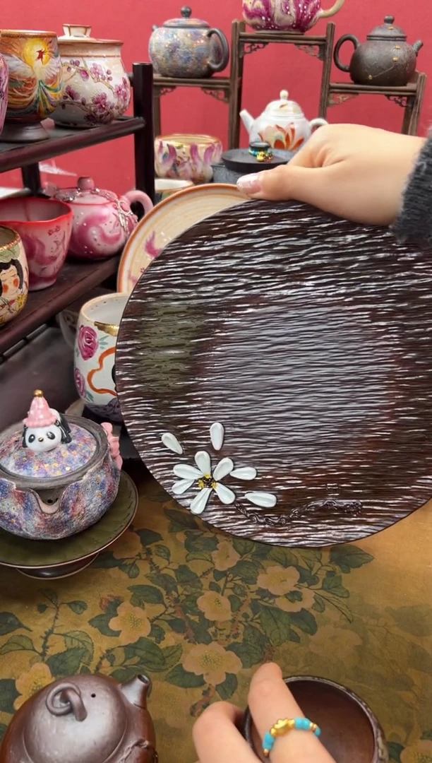 【闪购商品】素慕堂清水手捏玉兰花圆形干泡盘