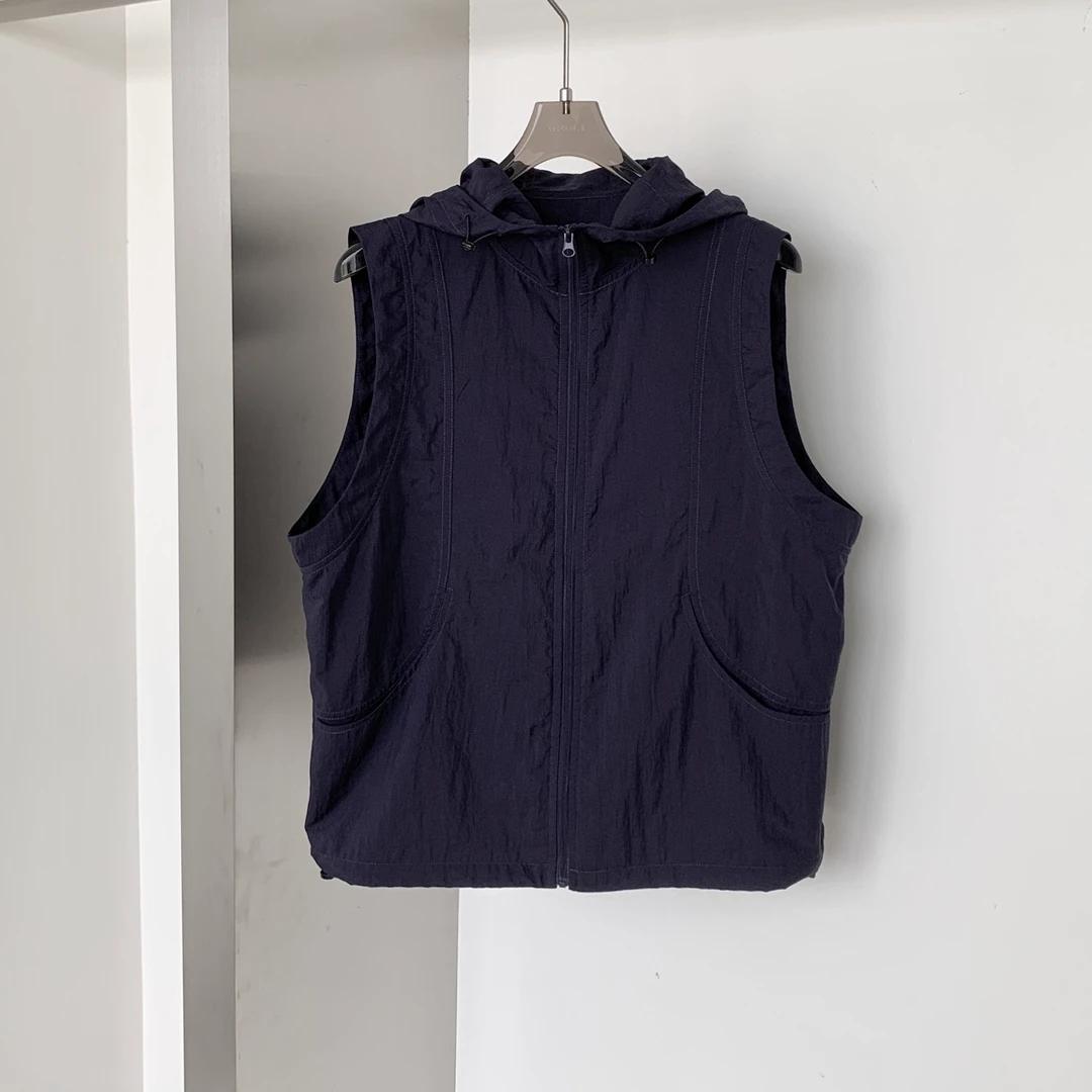 户外休闲防晒搭配2025夏季薄款无袖连帽马甲女 W6927