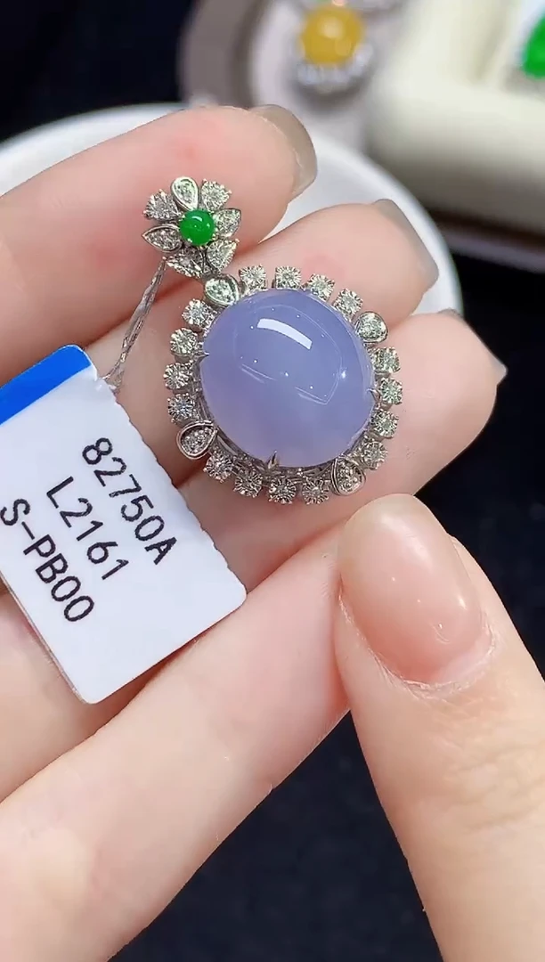 吊坠(不含链)18K金镶嵌翡翠L2161多样性发其一