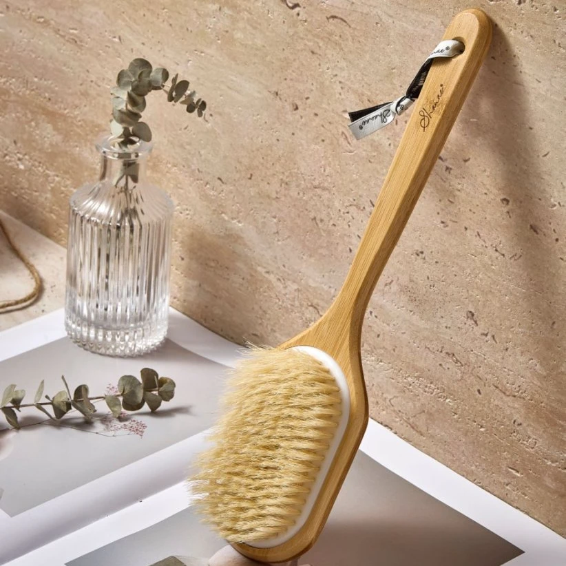 黄金猪鬃长短毛沐浴刷中柄儿童猪鬃刷搓背家用干湿两用 sf