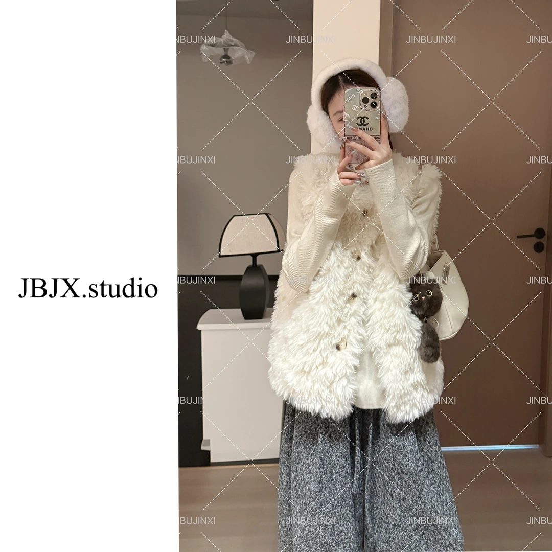 JBJX【心动讯号 软乎乎毛毛马甲外套】百搭宽松秋冬毛绒保暖时尚