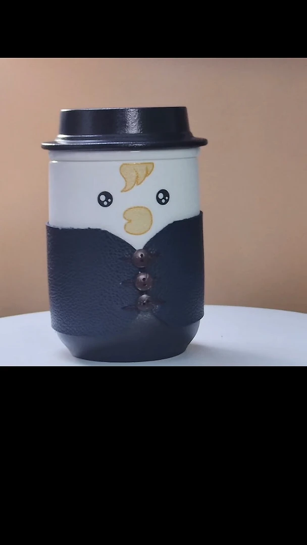 办公杯萌宠茶水分离杯礼盒装