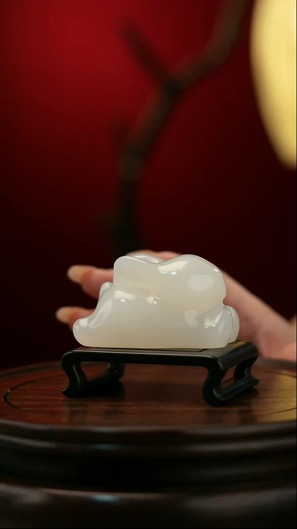 【前兔似锦】天然玉石摆件