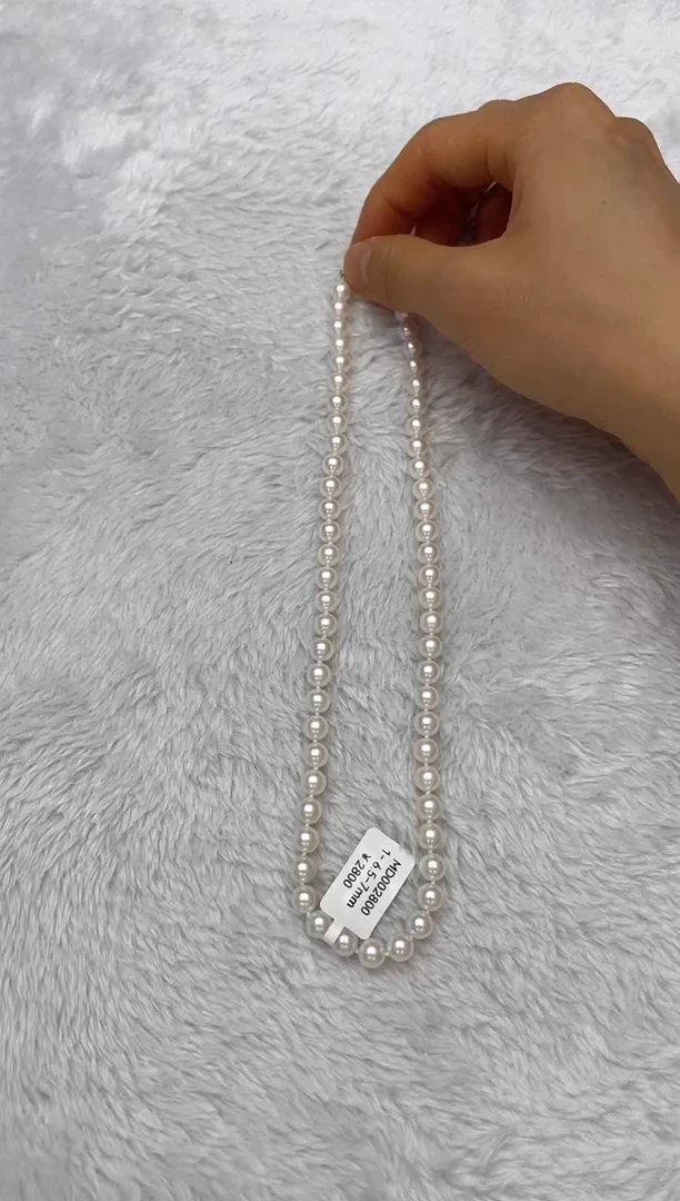 海水珍珠银S925镶嵌项链AK6.5-7mm