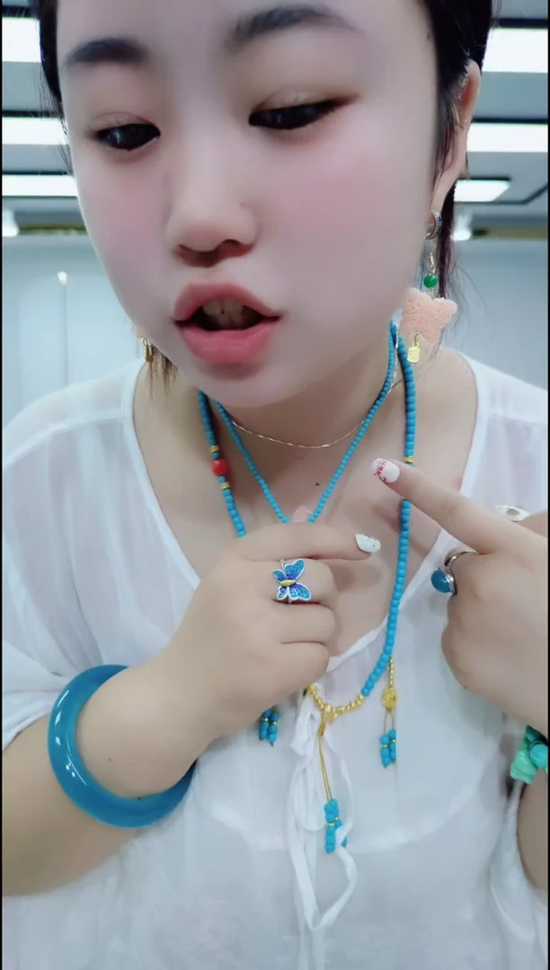 玛瑙/玉髓颈饰合金0721蓝颈链