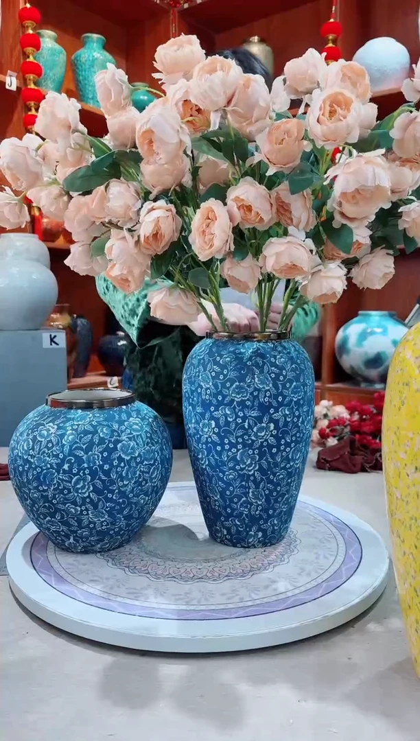 【闪购商品】瓶芙蓉青花 中号+小号 陶瓷 无花 精品