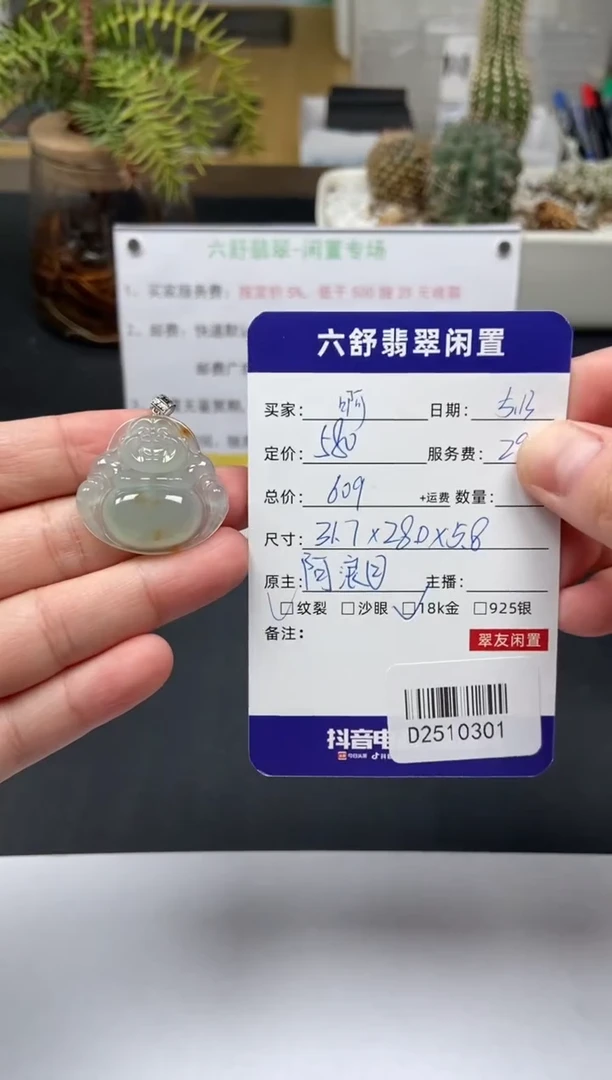翡翠18K金镶嵌颈饰D2510301