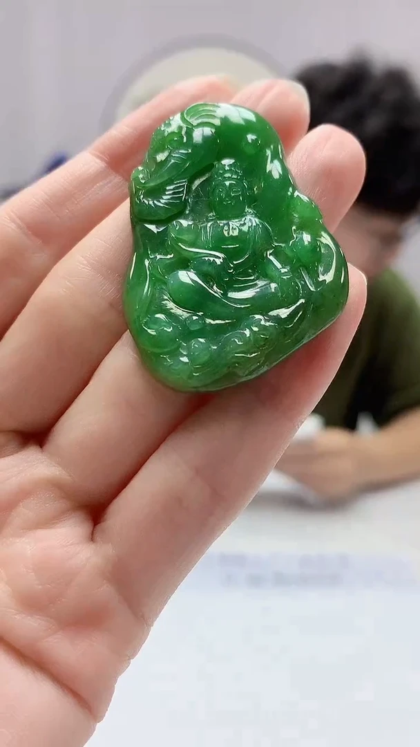 【闪购商品】定制翡翠未镶嵌4688zm-毛货挂件观音169