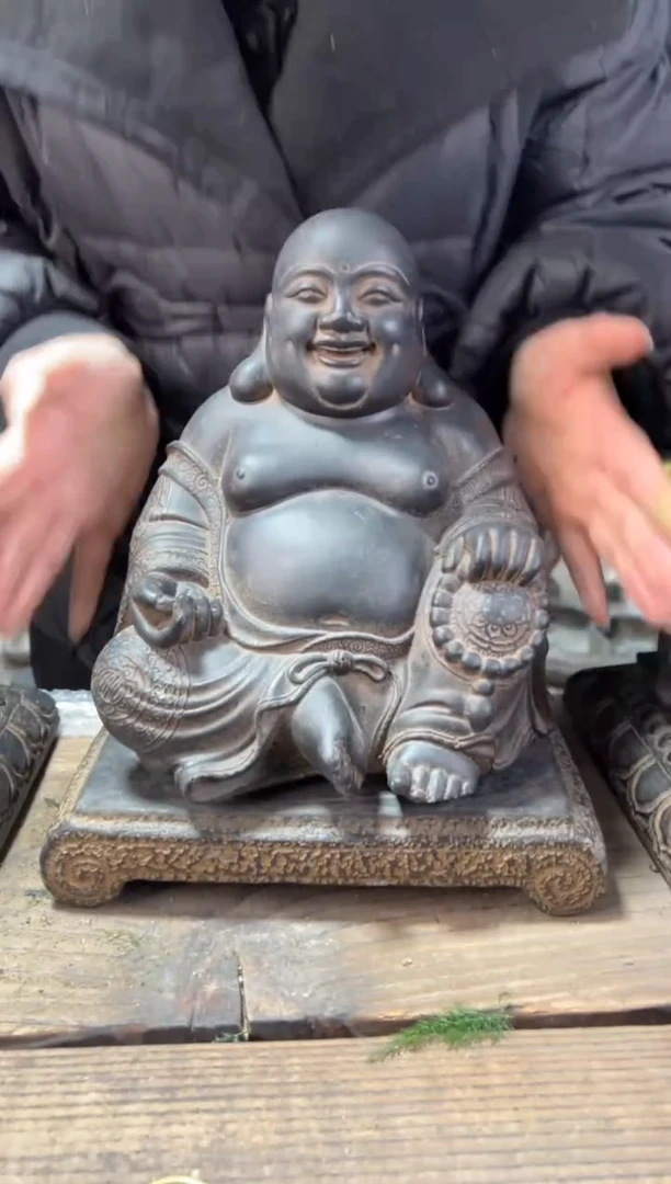 陶土大肚佛+小江枫底座