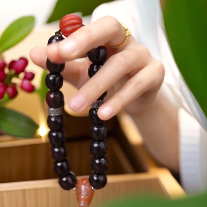 DZ7821 桶型糖球玛瑙 南红瓜珠 手串-FS 文玩/收藏/已评级