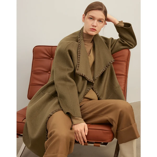 【粉丝专属】温柔减龄毛呢大衣女浪漫双面呢长外套Y426302522