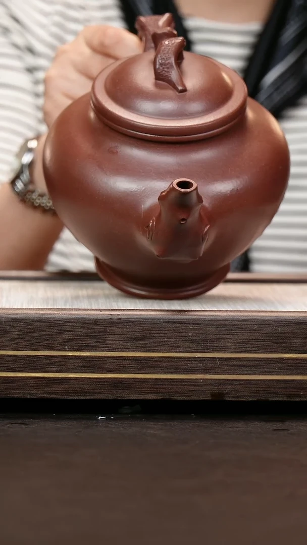 茶壶紫砂羊角山紫泥   笑樱 大款