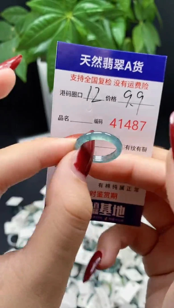 翡翠戒指未镶嵌天然翡翠戒圈1487