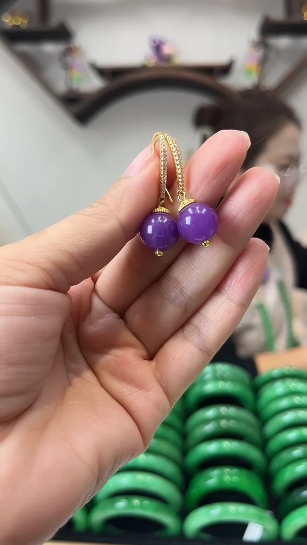 【闪购商品】翡翠耳饰未镶嵌闪24 耳坠