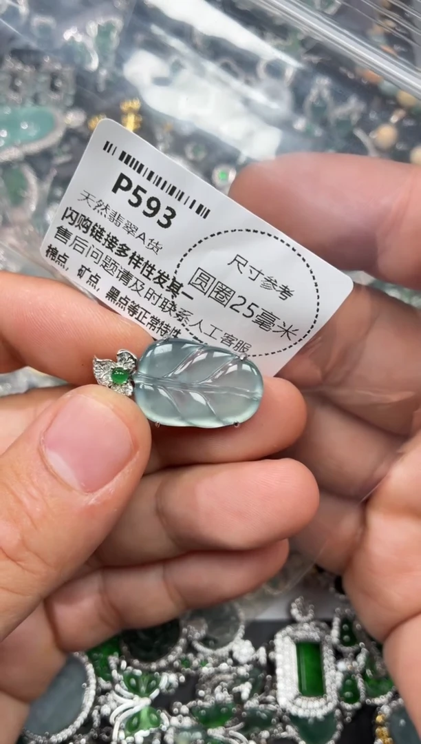 翡翠未镶嵌颈饰P593吊坠