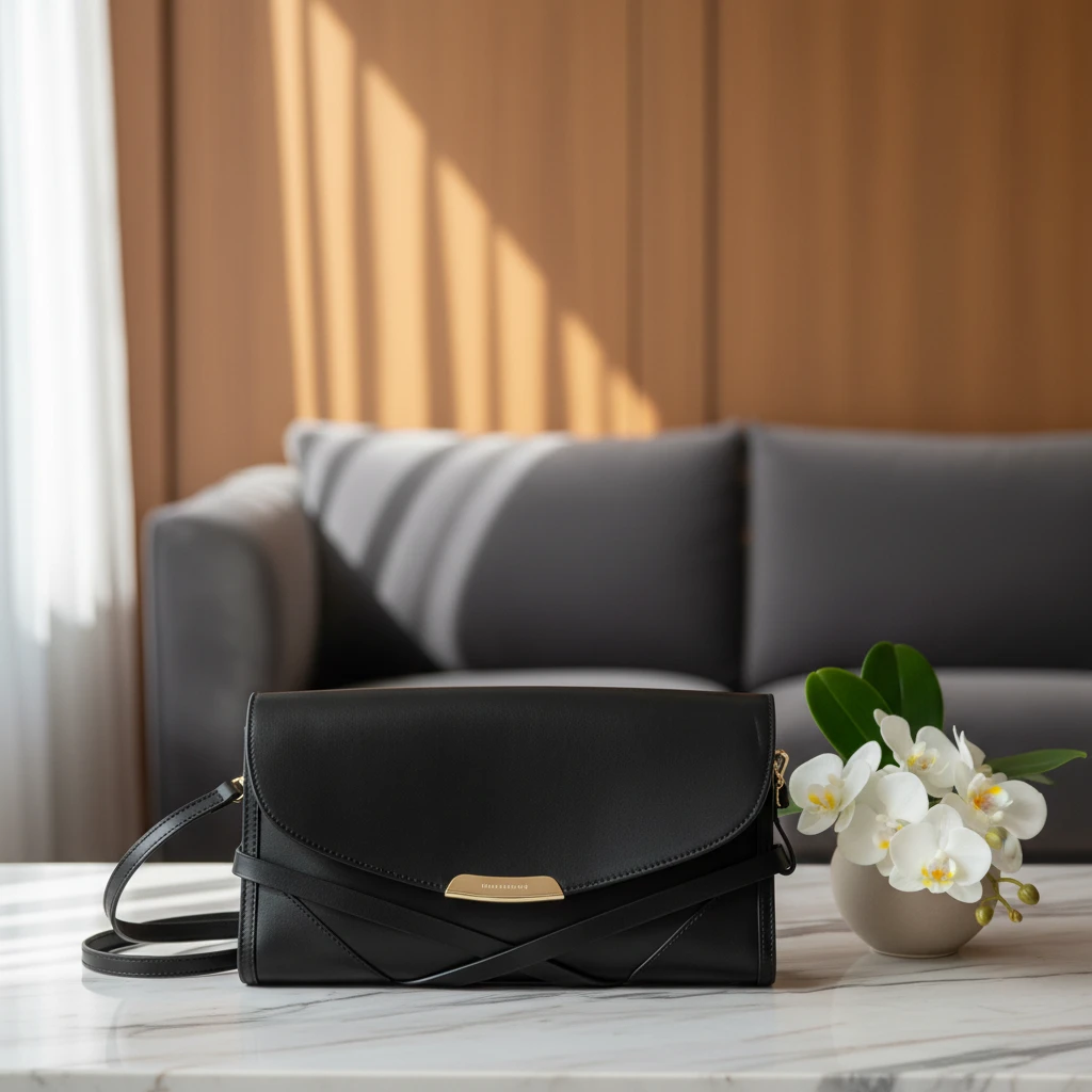 95新 BURBERRY/博柏利  黑色斜挎包 1831 1121