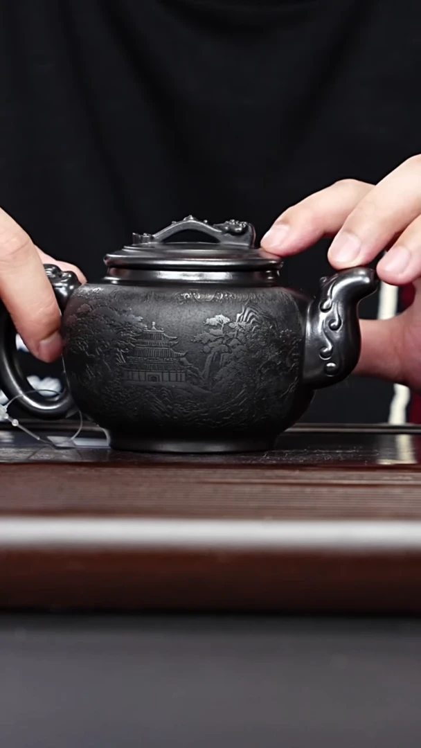 茶壶紫砂宜兴紫砂 如意壶石黄 范传梅