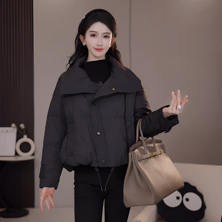 A-956冬季高级感2024新款宽松保暖时尚韩版防风防寒短款羽绒服
