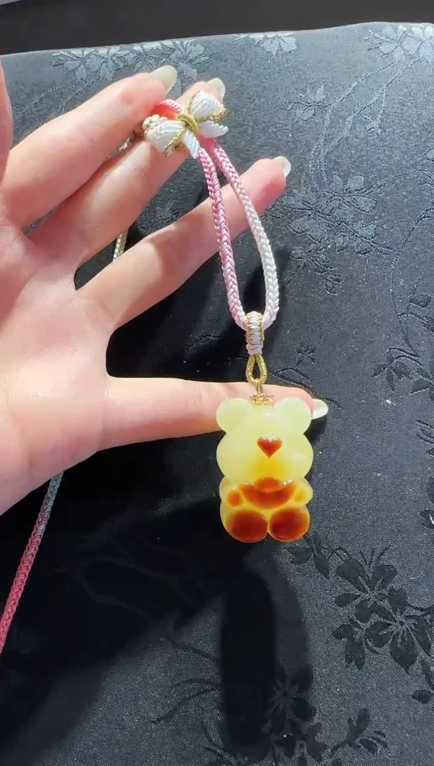 【闪购商品】蜜蜡项链未镶嵌蜜蜡小熊项链编绳款