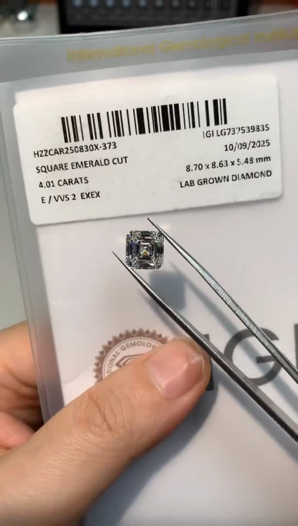 裸石实验室培育钻石4.01克拉E色VVS2腰码737539835