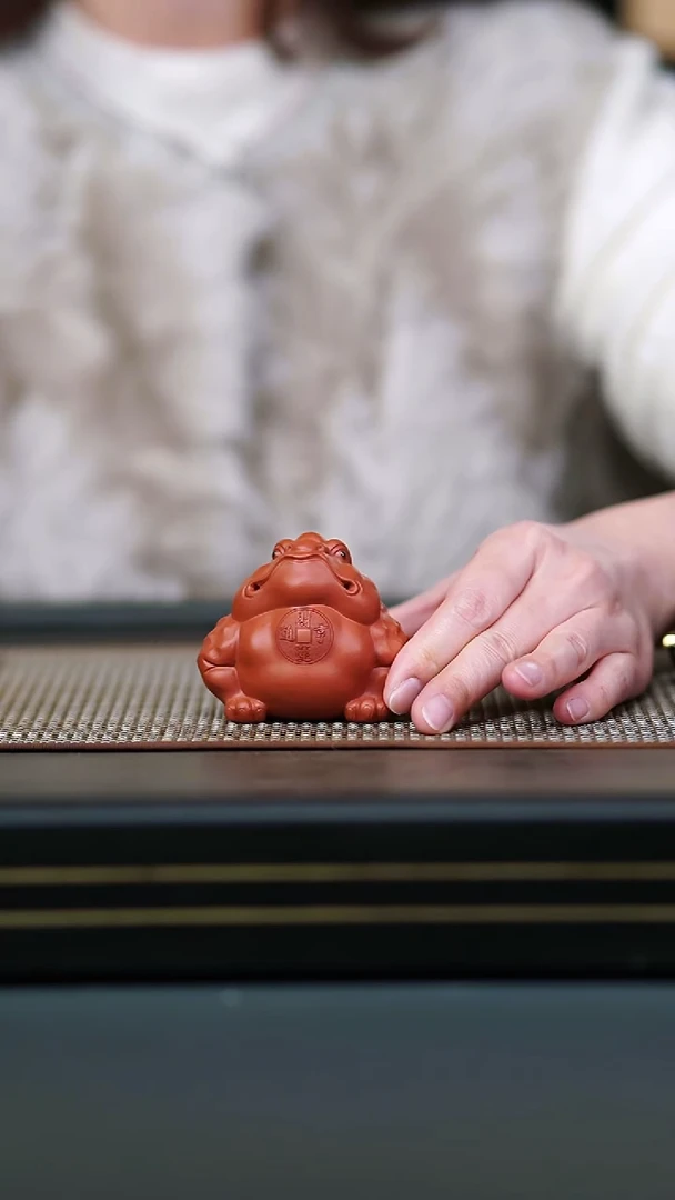 茶壶紫砂朱泥茶宠不差钱金蟾