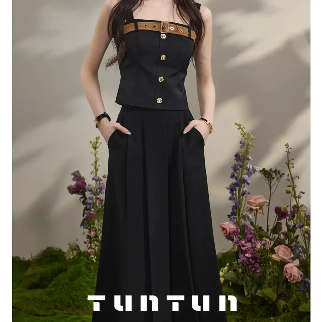 小众设计【回头率】春季通勤显瘦小众无袖设计感性夏季感吊带