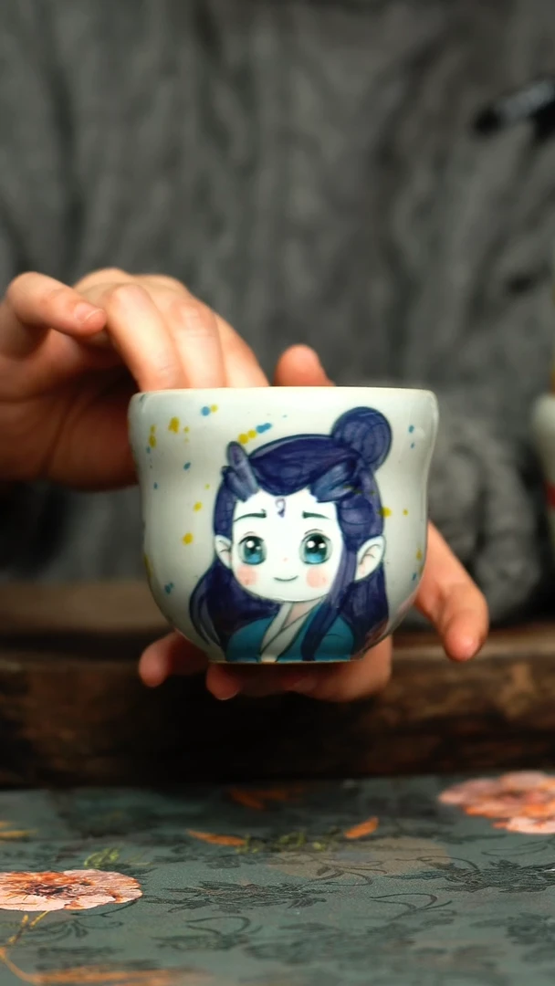 【闪购商品】杯杯釉下彩手工手绘同款陶器
