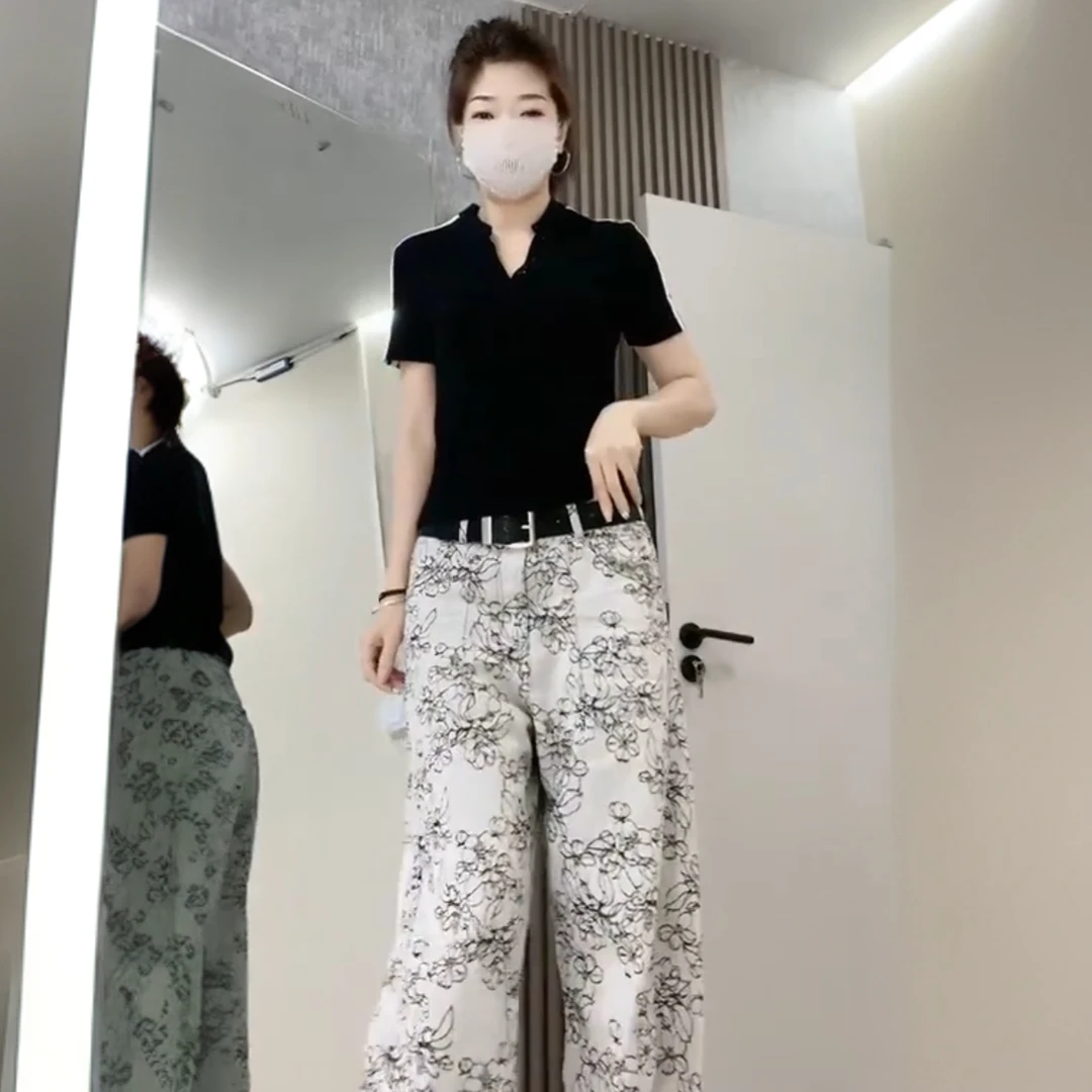 网红2025气质百搭休闲套装减龄洋气显瘦V领上衣财阀千金女装