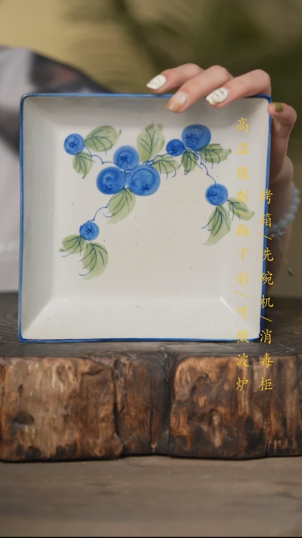 瓷片景德镇高温釉下彩可微波烤箱洗碗机