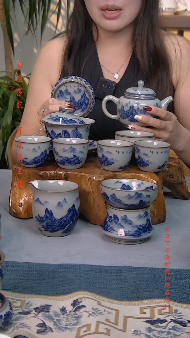 简装家用款10件套 老陶泥开片纹陶瓷茶具