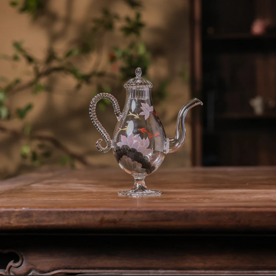 【陶珊居】 芙蕖游鱼漩壶 225ml（物肆0207）