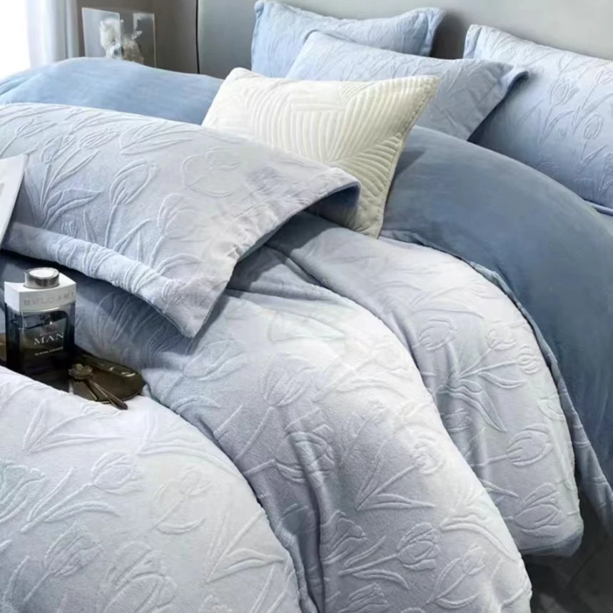 (微瑕床单)冬季雪雕绒床上单品不起静电不跑床2.3*2.4