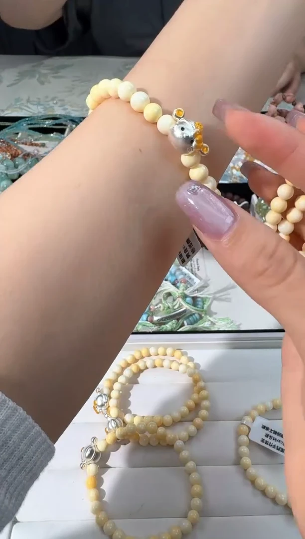 水晶手链银S925镶嵌Q008黄car猫猫款