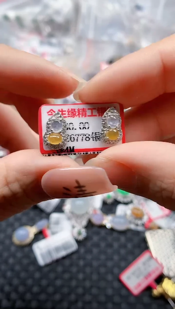 银S925镶嵌戒指翡翠天然A货缅甸翡翠