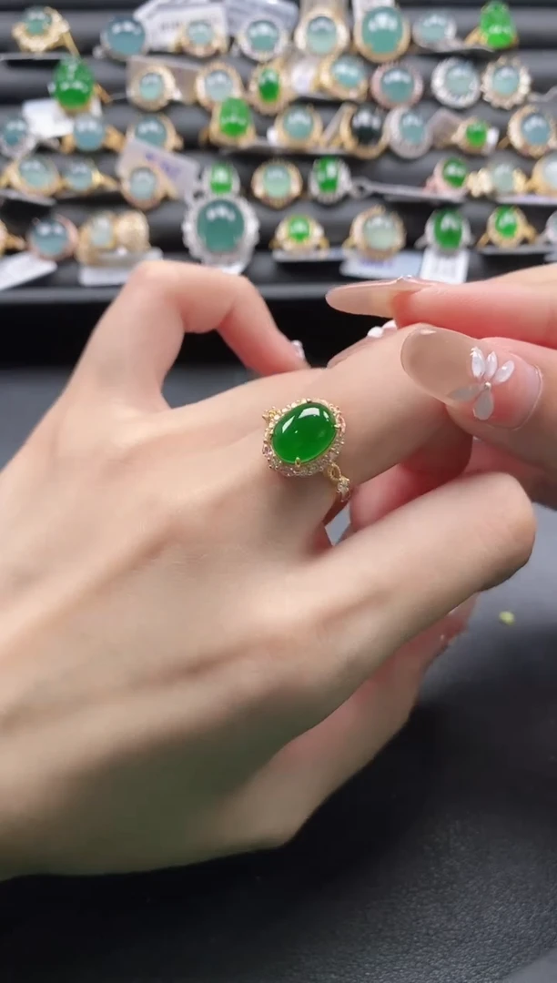 【闪购商品】翡翠戒指银S925镶嵌1111