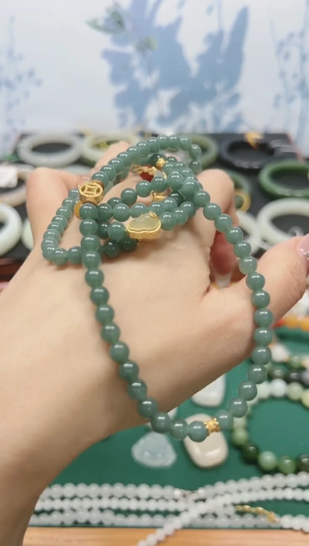 【闪购商品】翡翠手链银S925镶嵌AH6443-qc